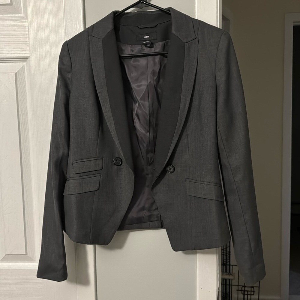 H&M US 6 gray fitted jacket